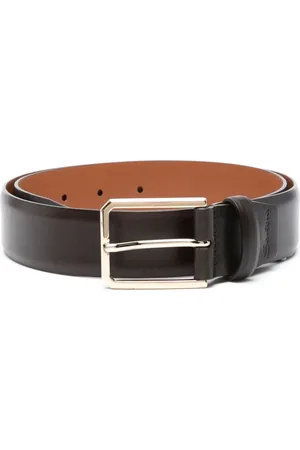 santoni Logo-engraved leather belt