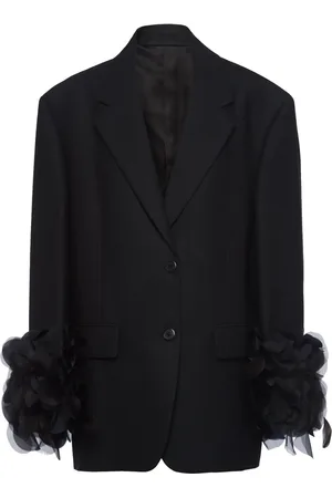 Prada Feather-trim wool blazer