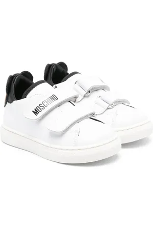 Moschino Teddy Bear touch-strap leather sneakers