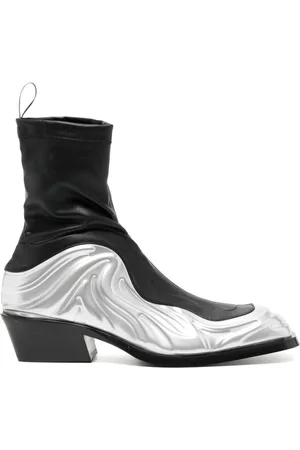VERSACE Solare leather sock boots