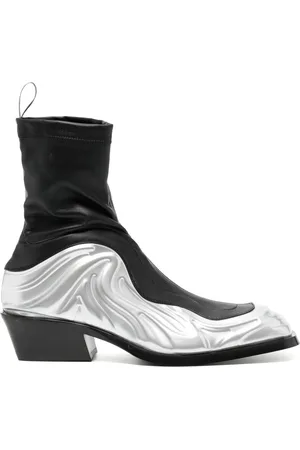 VERSACE Solare leather sock boots