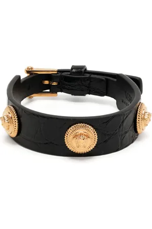 VERSACE Croc-effect Medusa Biggie bracelet