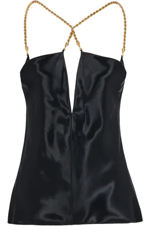 Salvatore Ferragamo Twisted-strap satin top