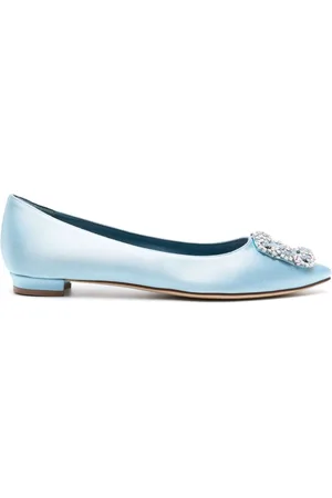 Manolo Blahnik Hangisiflat satin ballerina shoes