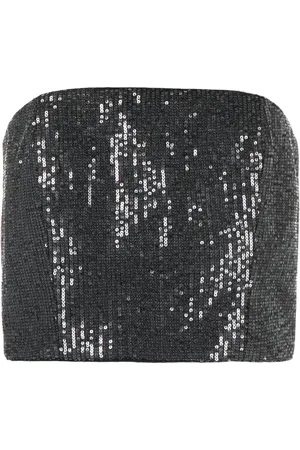 ROTATE Sequin-embellished strapless crop top