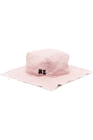 Natasha Zinko Logo-patch frayed-brim hat