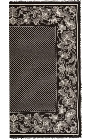 Balmain Paisley-print frayed-edge scarf