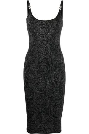 VERSACE Barocco knitted lurex dress