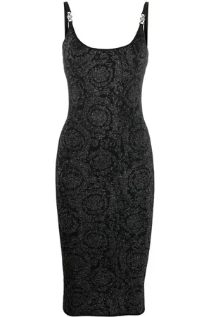 VERSACE Barocco knitted lurex dress