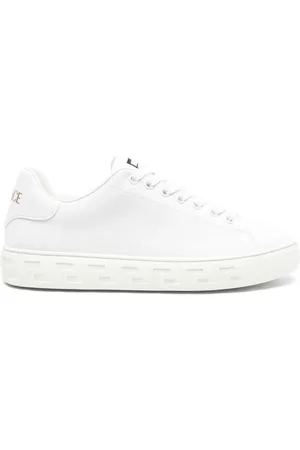 VERSACE Greca-embossed leather sneakers