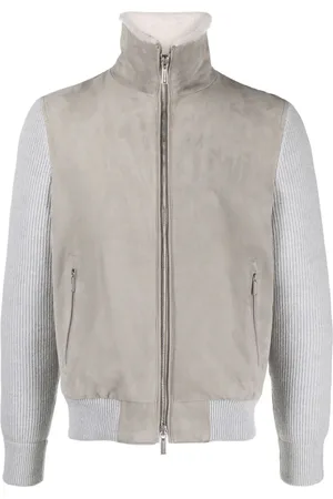 MOORER Campiglio Cab shearling-collar suede jacket
