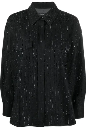 Dondup Sequin-embellished bouclé shirt