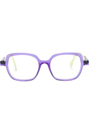 face Logo-print rectangle-frame glasses