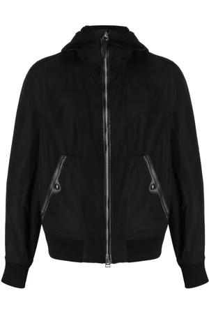 Tom Ford Leather-trim hooded jacket