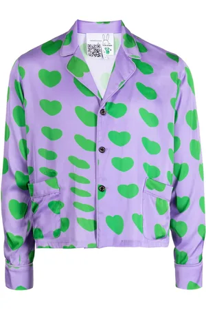 Natasha Zinko Heart-print silk blend shirt
