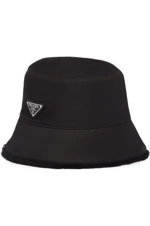 Prada Triangle-logo shearling bucket hat