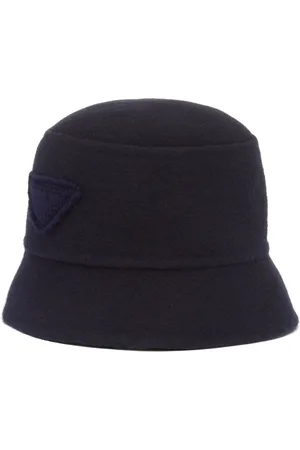 Prada Triangle-logo velour bucket hat