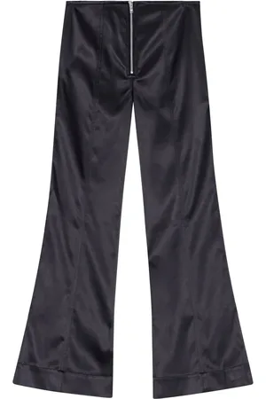 Ganni Satin-finish flared trousers