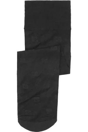 Ganni Logo-embroidered semi-sheer socks