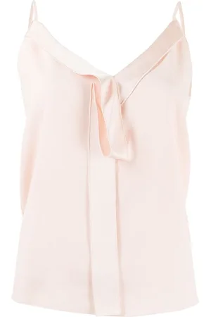 Paule Ka Satin-Crepe V-neck strappy top