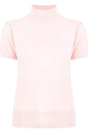 Paule Ka Roll-neck shortsleeved cashmere top