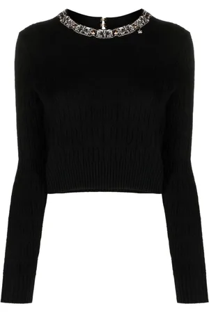 Elisabetta Franchi Embroidered-collar wool top