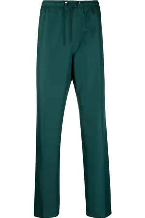Lanvin Side-stripe drawstring cotton trousers