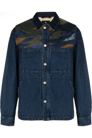 Paul Smith Plains-embroidered denim jacket