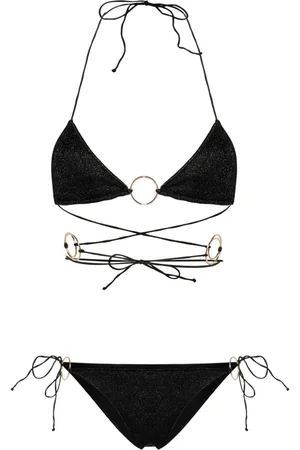 Oseree Glitter-detail triangle-cup bikini set