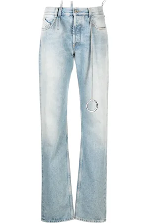 The Attico Embellished low-rise tapered jeans