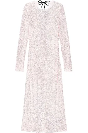 Ganni Sequined long-sleeve midi dress