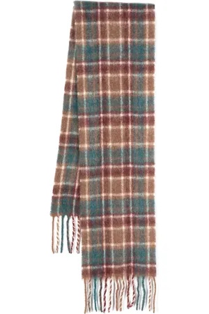 Drôle de Monsieur Plaid check-pattern fringed scarf