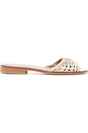 Staud Woven-strap flat leather sandals