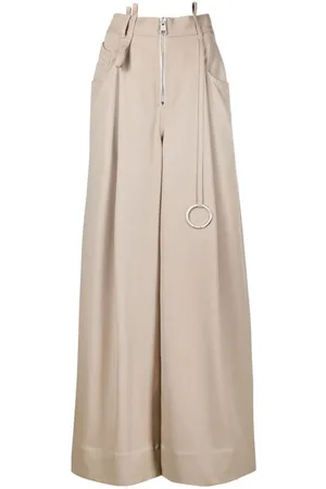 The Attico Embellished wide-leg wool trousers