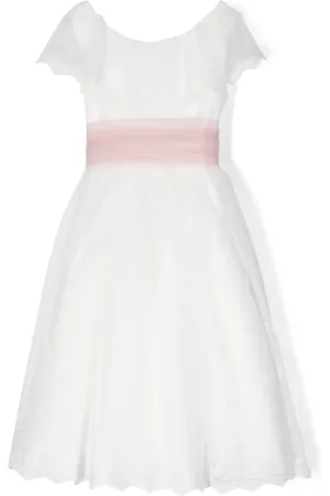 Amaya Floral-embroidered tulle communion dress