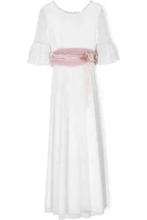Amaya Floral-appliqué tulle communion dress
