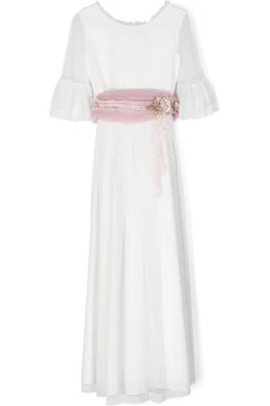 Amaya Floral-appliqué tulle communion dress