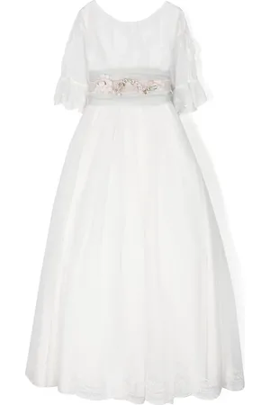 Amaya Floral-appliqué communion dress