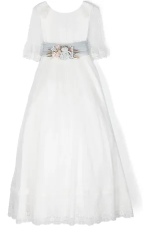 Amaya Floral-appliqu?? full-skirt dress