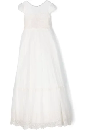 Amaya Floral-embroidered communion dress