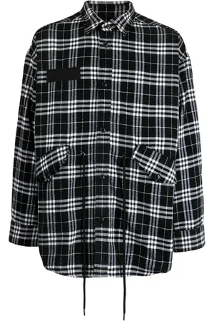 FIVE CM Plaid drawstring-waist shirt