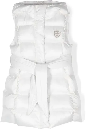 MONNALISA Logo-patch sleeveless coat