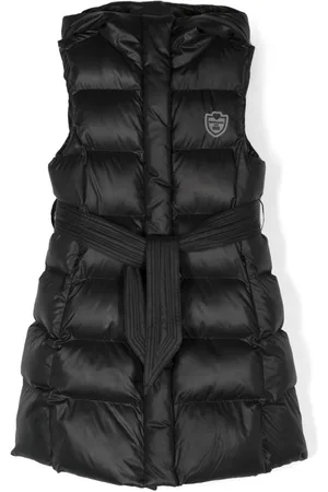 MONNALISA Logo-patch sleeveless coat