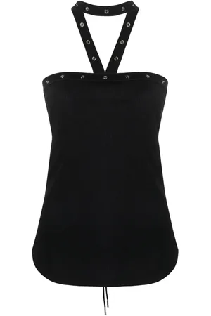 The Attico Halterneck ribbed cotton tank top