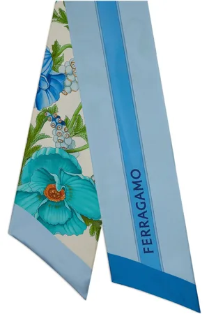 Salvatore Ferragamo Poppies-print cashmere bandeau scarf