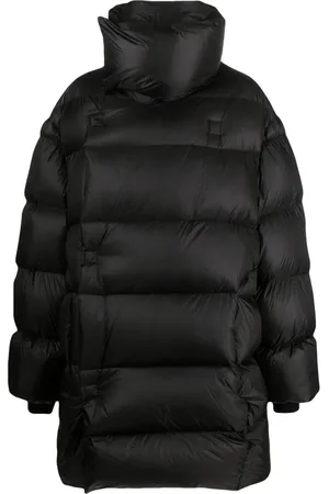 Rick Owens Funnel-neck quilted down coat