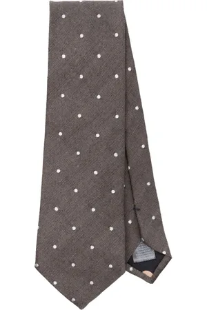 Paul Smith Polka dot-embroidered twill-weave tie