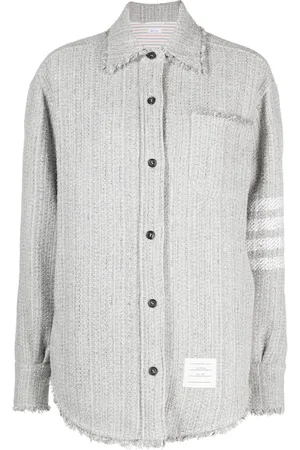 Thom Browne 4-bar stripe oversized shirt jacket
