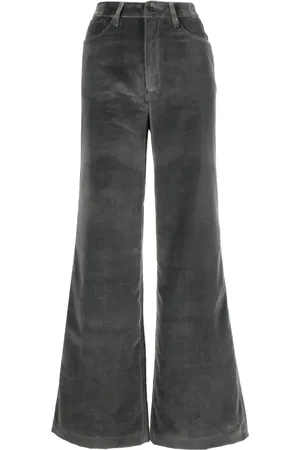 OFFICINE GENERALE High-waisted flared velvet trousers