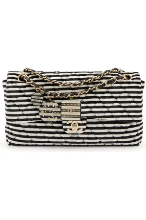 CHANEL 2006 Classic Flap striped shoulder bag